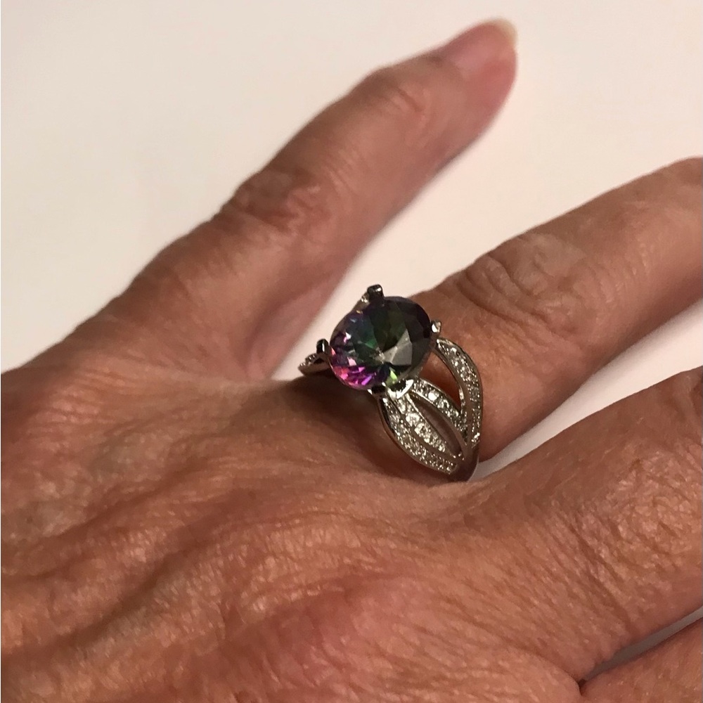 Mystic Topaz Stamped 925 Sterling Silver Ring